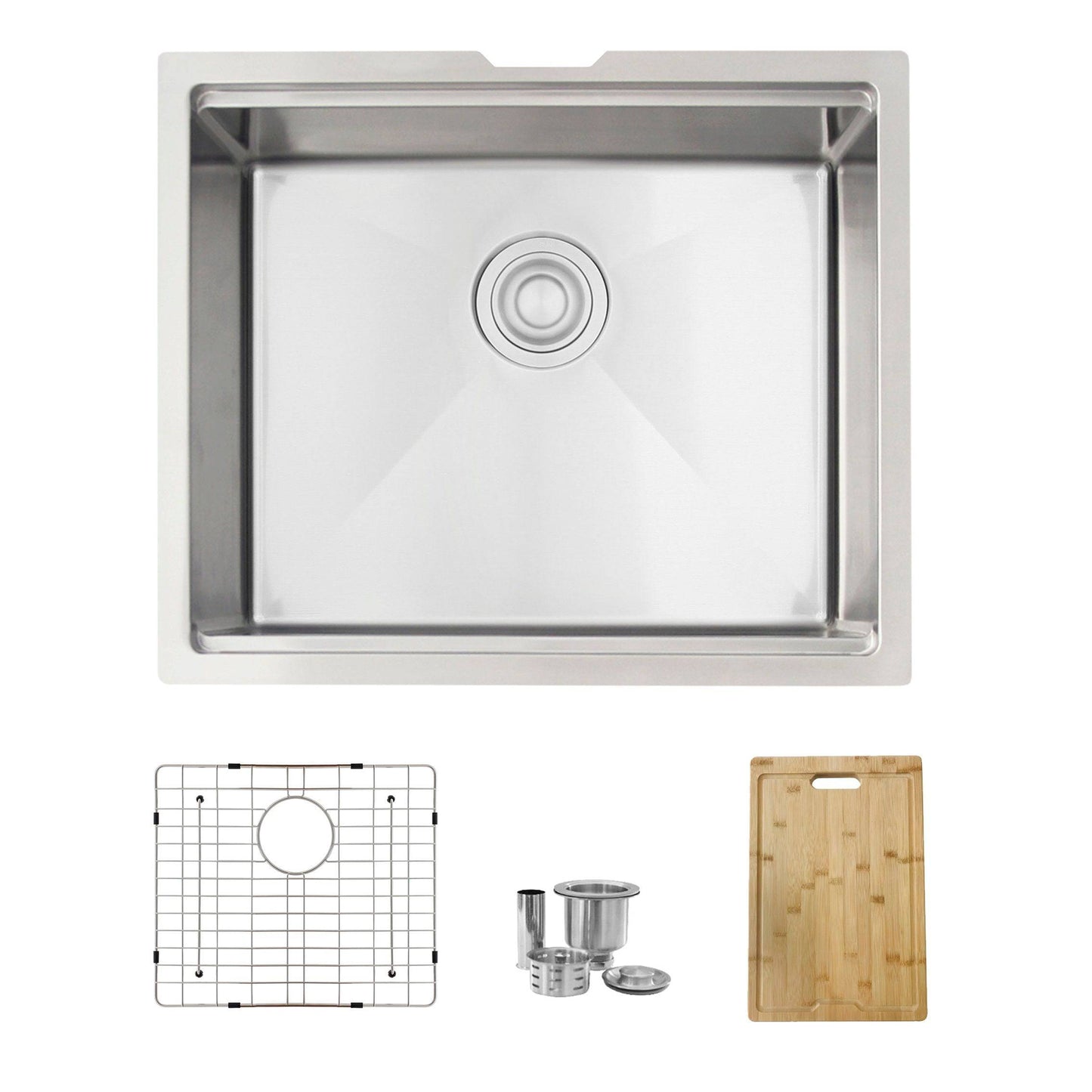 Stylish Versa22 22" x 19" Workstation Single Bowl Undermount 16 Gauge Stainless Steel Kitchen Sink with Built in Accessories S-622W - Renoz