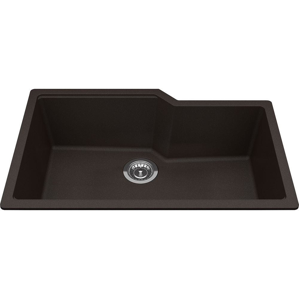 Kindred Granite 30.68" x 19.68" Undermount Single Bowl Kitchen Sink Mocha