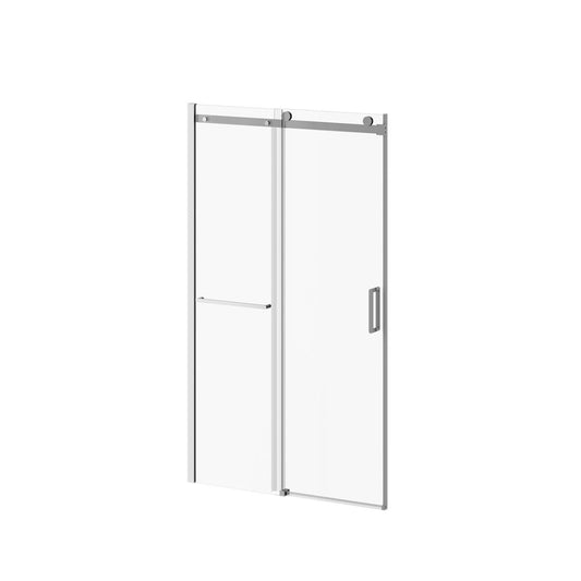 Kalia SPEC Koncept-II 48” x 77” Sliding Shower Door With Towel Bar With Clear Glass- Chrome