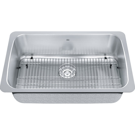 Kindred Single Bowl 30.13" x 19.13" Undermount Kitchen Sink Stainless Steel