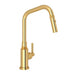 Riobel Campo Side Lever Single Hole Pulldown Faucet Unlacquered Brass With Industrial Metal Lever Handle