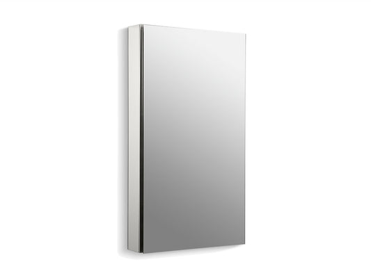 Kohler Catalan Armoire à pharmacie à porte simple en aluminium de 20 1/8 po de largeur x 36 1/8 po de hauteur avec charnière à 107 degrés
