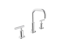 Kohler Purist Widespread Bathroom Sink Faucet With Low Lever Handles And Low Gooseneck Spout