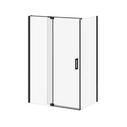 Kalia DISTINK 54" x 77" Pivot Shower Door With 36" Return Panel Clear Glass - Matte Black