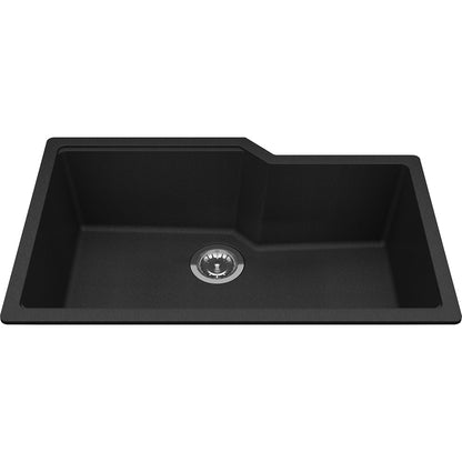 Kindred Granite 30.68" x 19.68" Undermount Single Bowl Kitchen Sink Onyx