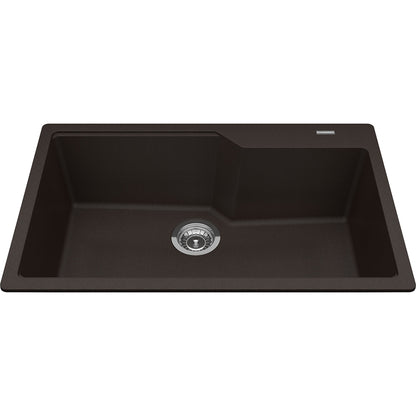 Kindred Granite 30.68" x 19.68" Drop-in Single Bowl Kitchen Sink Mocha