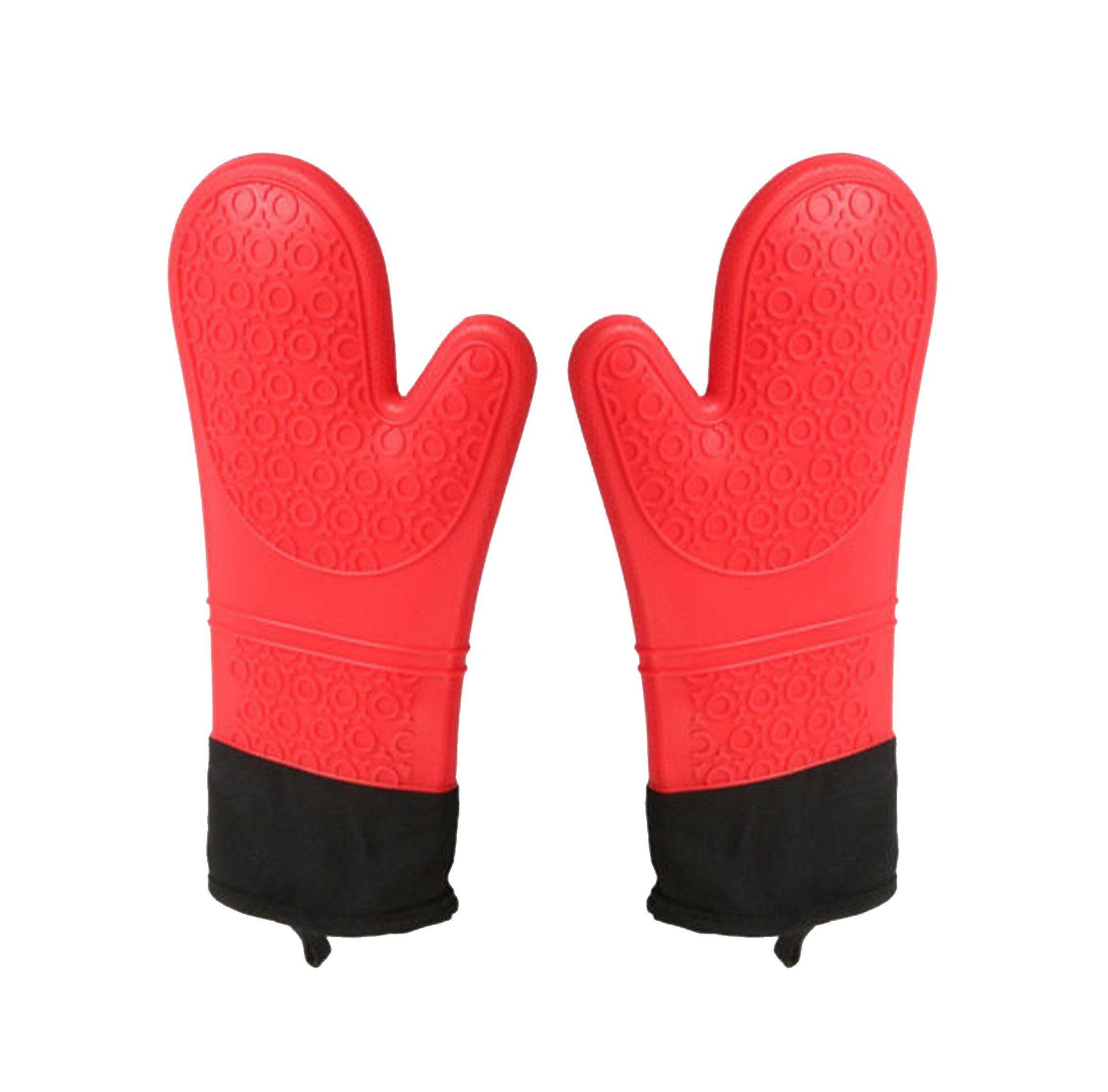 Stylish Heat Resistant Silicone Oven Mitts A-901-RED - Renoz