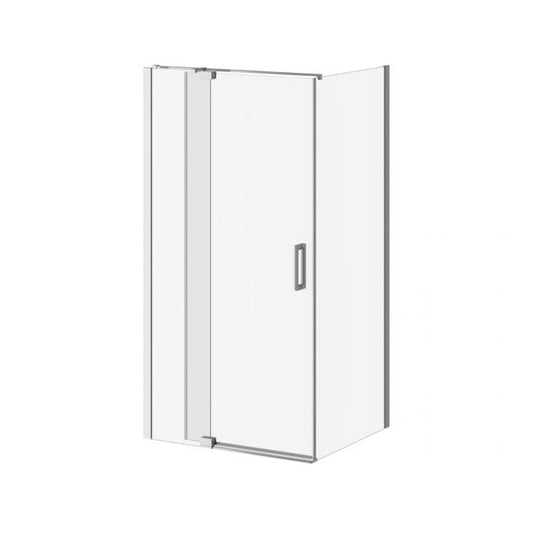 Kalia DISTINK 42" x 77" Pivot Shower Door With 36" Return Panel Clear Glass -Chrome