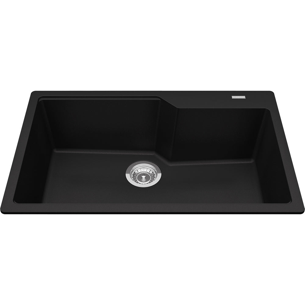 Kindred Granite Series 30.69" x 19.69" Drop In Single Bowl Granite Kitchen Sink in Matte Black