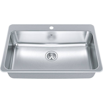 Kindred 31.25" x 20.5" Single Hole Single Bowl Drop-in Sink Stainless Steel