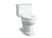 Kohler Kathryn Comfort Height Toilette compacte allongée monobloc à hauteur de chaise de 1,28 Gpf avec levier de déclenchement à droite et siège à fermeture lente - Blanc