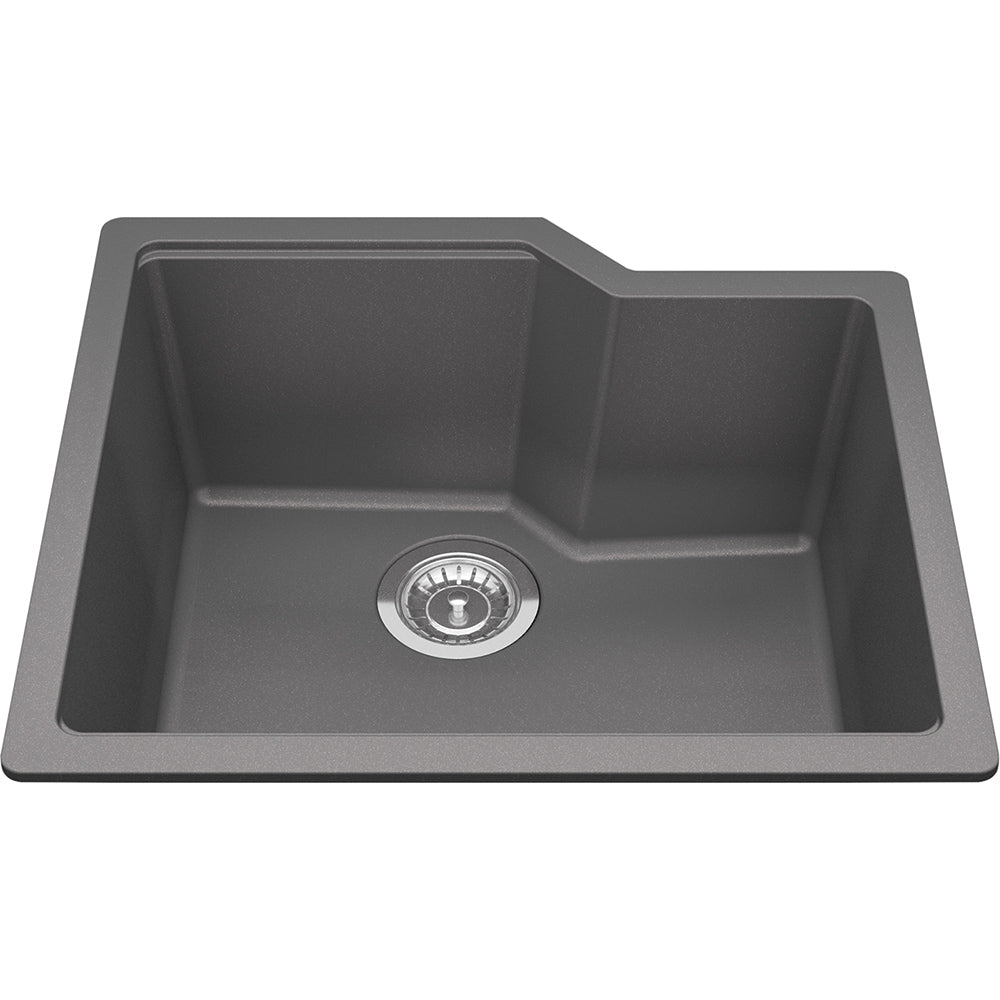 Kindred Granite 22" x 19.68" Undermount Single Bowl Kitchen Sink Stone Grey