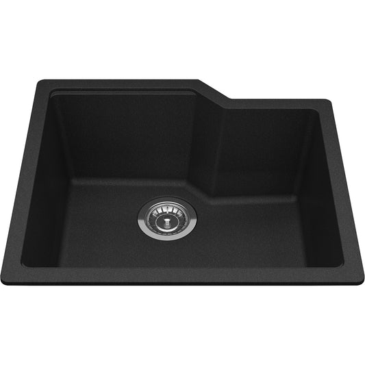 Kindred Granite 22" x 19.68" Undermount Single Bowl Kitchen Sink Onyx