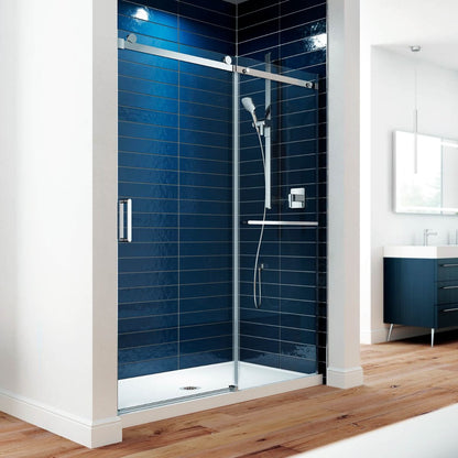 Kalia SPEC Koncept-II 48” x 77” Sliding Shower Door With Towel Bar With Clear Glass- Chrome