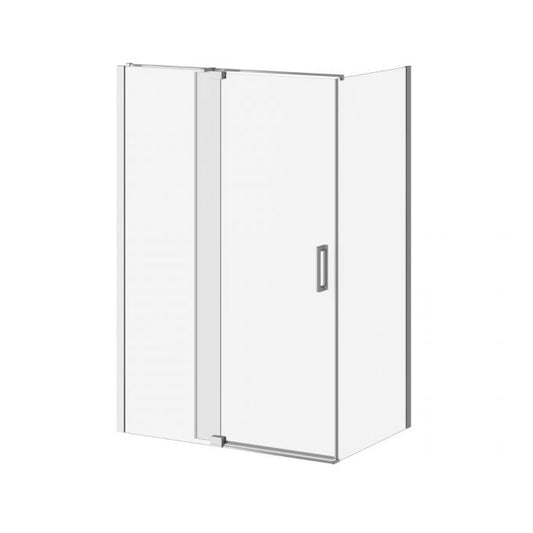 Kalia DISTINK 54" x 77" Pivot Shower Door With 36" Return Panel Clear Glass - Chrome