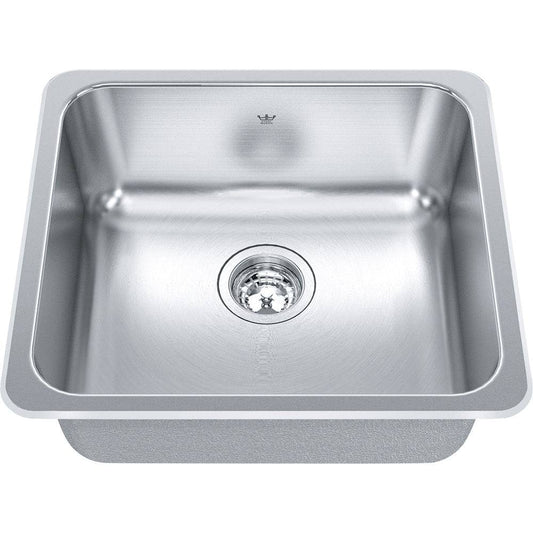 Kindred Single Bowl 20.13" x 18.13" Drop-in Kitchen Food Prep Sink Stainless Steel