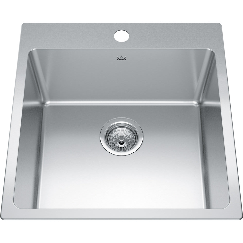 Kindred Brookmore 19.93" x 20.86" 1 Hole Single Bowl Drop-in Kitchen Sink Stainless Steel