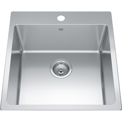 Kindred Brookmore 19.93" x 20.86" 1 Hole Single Bowl Drop-in Kitchen Sink Stainless Steel