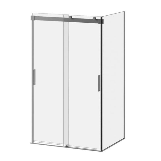 Kalia Akcess 48" x 77" Sliding Shower Door With Return Panel With Clear Glass - Chrome
