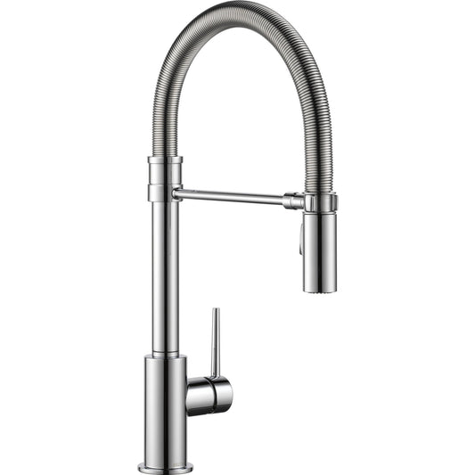 Delta TRINSIC PRO Single Handle Pull-Down Kitchen Faucet With Spring Spout- Chrome