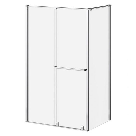 Kalia BALANCIA 48" x 79" Sliding Shower Door With 36" Return Panel With Clear Glass - Bright Chrome