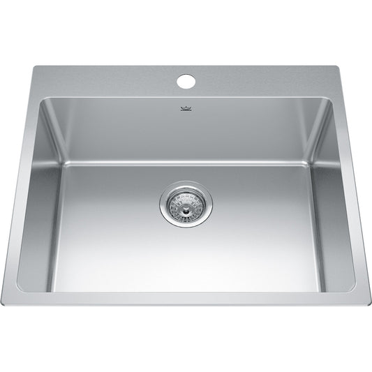 Kindred Brookmore 25" x 20.86" Drop in Single Bowl Stainless Steel Kitchen Sink