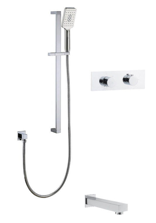 Streamline Cavalli CAVKIT12 Kit de douche thermostatique avec douchette carrée et remplissage de baignoire (pomme de douche vendue séparément)