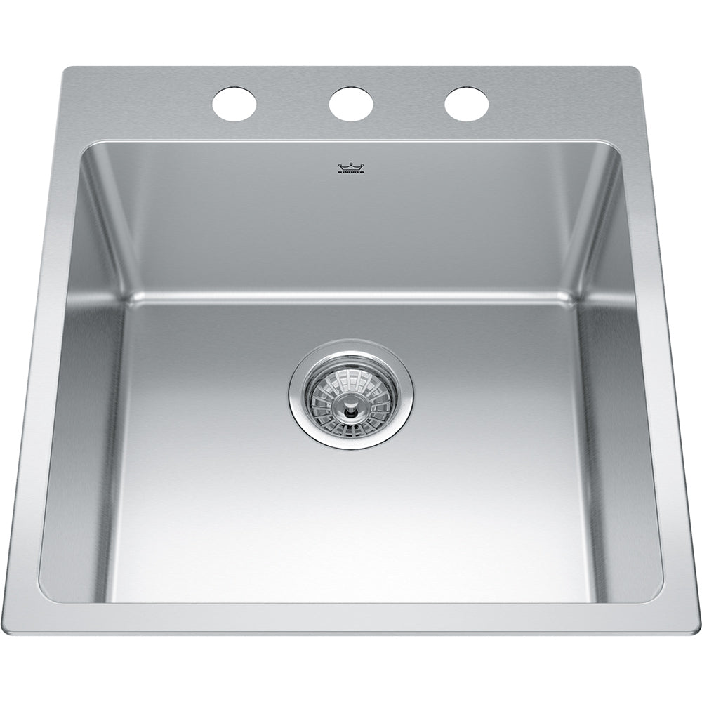 Kindred Brookmore 19.93" x 20.86" Drop in Single Bowl Stainless Steel Kitchen Sink