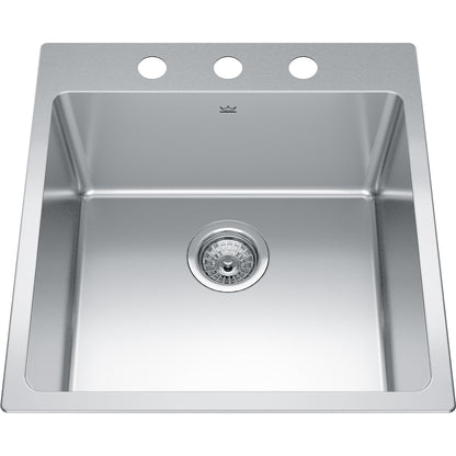 Kindred Brookmore 19.93" x 20.86" Drop in Single Bowl Stainless Steel Kitchen Sink