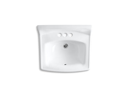 Kohler Greenwich 20-3/4" X 18-1/4" Wall Mount Concealed Arm Carrier Bathroom Sink With 4" Centerset Faucet Holes- White