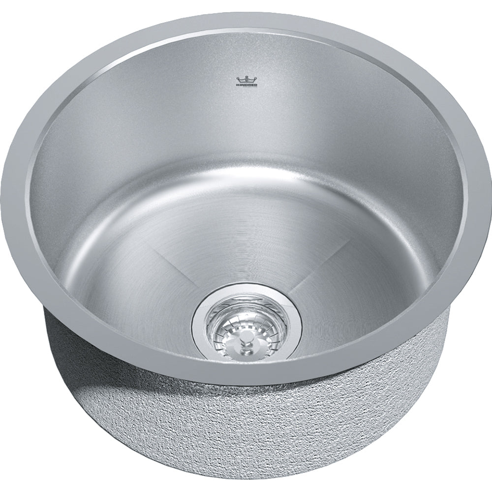 Kindred 18.13" x 18.13" Round Single Bowl Undermount Sink Stainless Steel