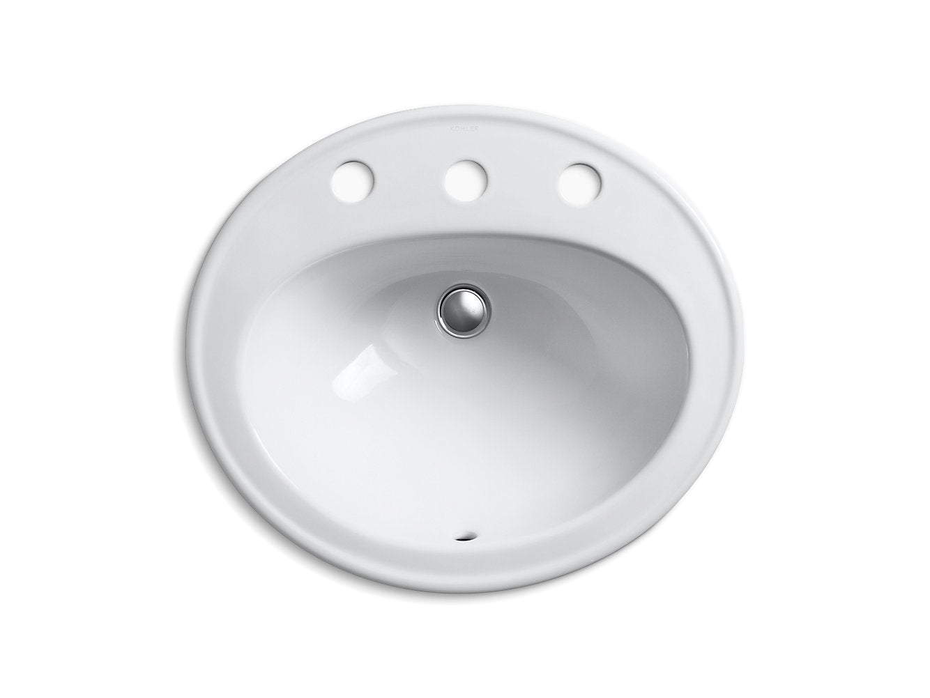 Kohler Pennington 20-1/4" X 17-1/2" Drop-In Bathroom Sink With 8" Widespread Faucet Holes- White