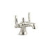 Kohler Robinet de lavabo de salle de bain monobloc monobloc Bancroft avec écusson et poignées à levier en métal - Nickel poli vibrant