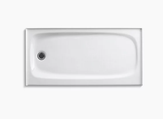 Base de douche à seuil unique Salient de Kohler, 60 po x 30 po, drain à gauche, blanc