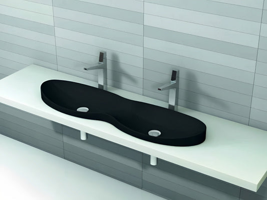 PierDeco Design PlavisDesign Built-in Matte Black Washbasin Without Overflow -C53327M- SPOOL 120 OPACO
