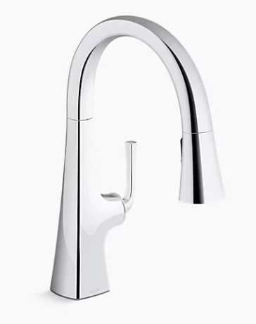 Kohler Graze Pull-Down Kitchen Sink Faucet With Three-Function Sprayhead - Chrome