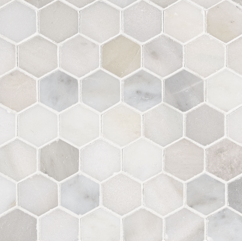 MSI Backsplash and Wall Tile Greecian White 2" Hexagon Polished 12" x 12"