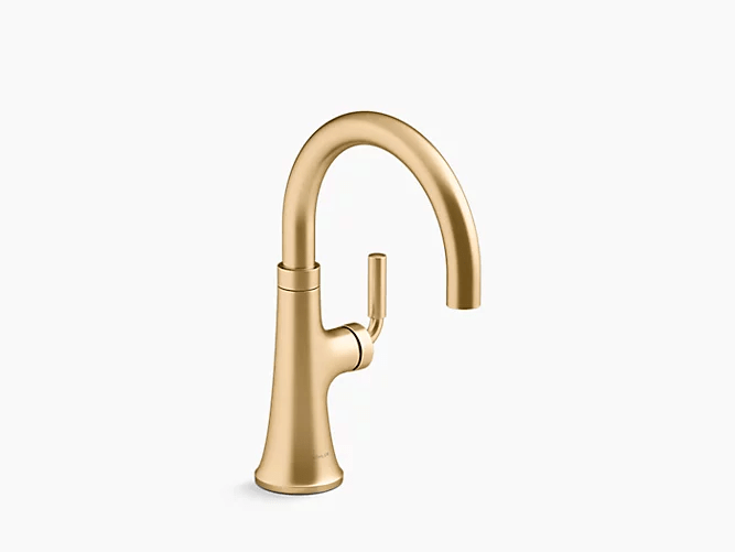 Kohler Tone 12" Modern Single Handle Bar Sink Faucet Vibrant Brushed Brass - Renoz