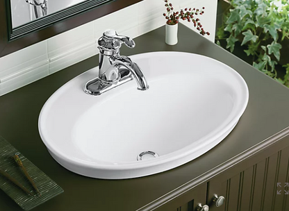 Kohler Serif Drop-In Bathroom Sink With 4" Centerset Faucet Holes
