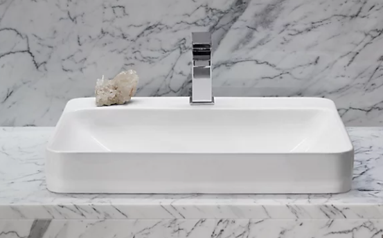 Lavabo de salle de bain vasque rectangulaire Vox de Kohler avec trou de robinet unique, blanc