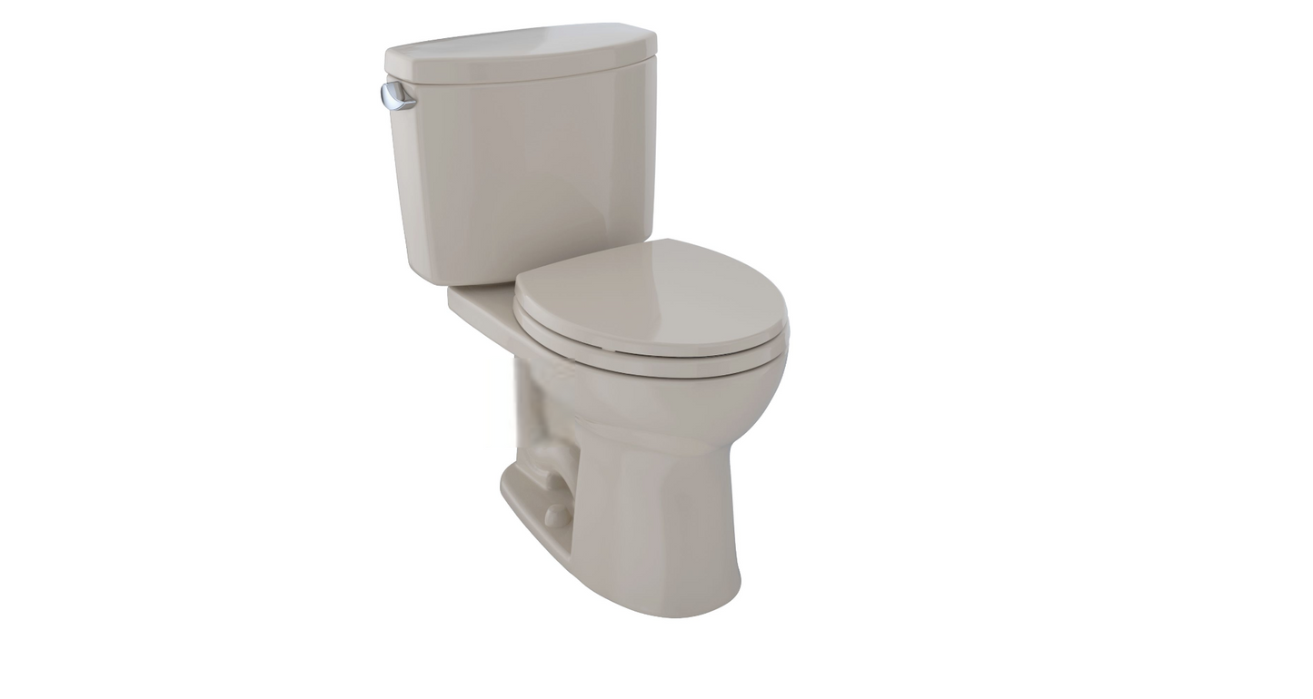 Toto Drake II Two-piece Toilet, Round Bowl, 1.28 GPF  (Bone)