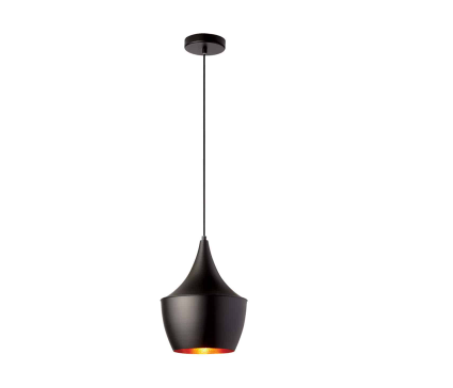 Dainolite 1LT Pendant, Aluminum Black