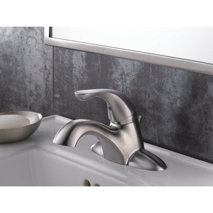 Delta CLASSIC Single Handle Centerset 3 Hole Bathroom Faucet- Stainless