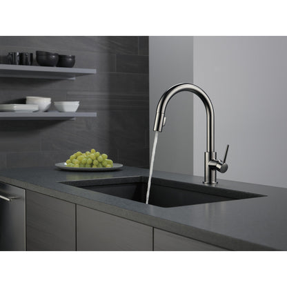 Delta TRINSIC Single Handle Pull-Down Kitchen Faucet- Black Stainless