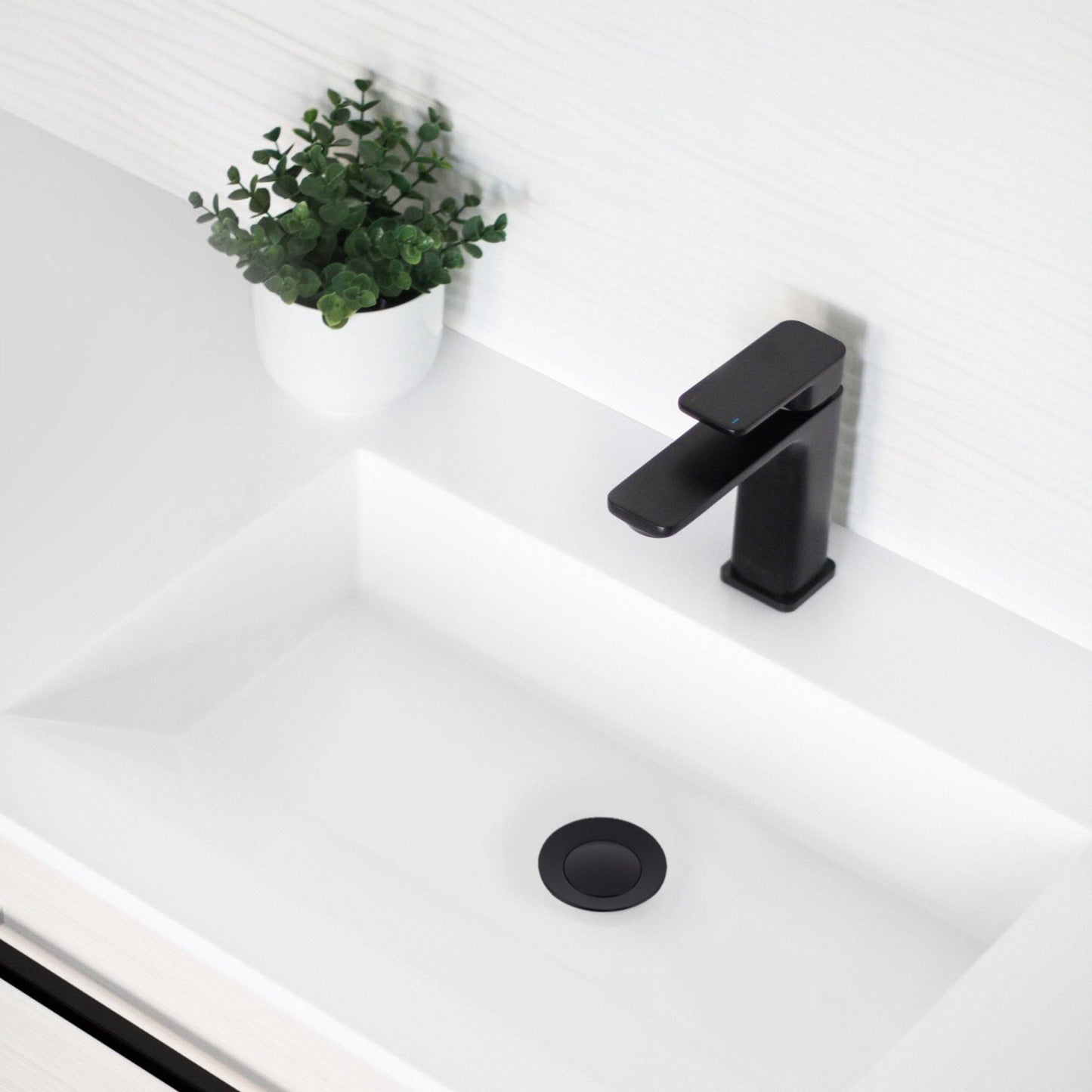 Stylish Pop-Up Drain with Overflow, Matte Black Finish D-700N