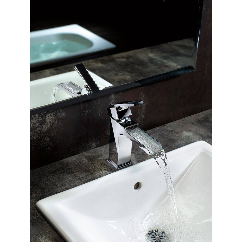 Delta ARA Single Handle Channel Bathroom Faucet- Chrome (With Pop-up Drain)