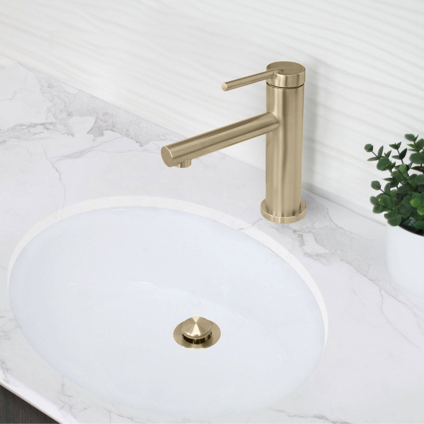 Stylish Toria 6" Single Handle Basin Bathroom Faucet in Brushed Gold Finish B-108G - Renoz