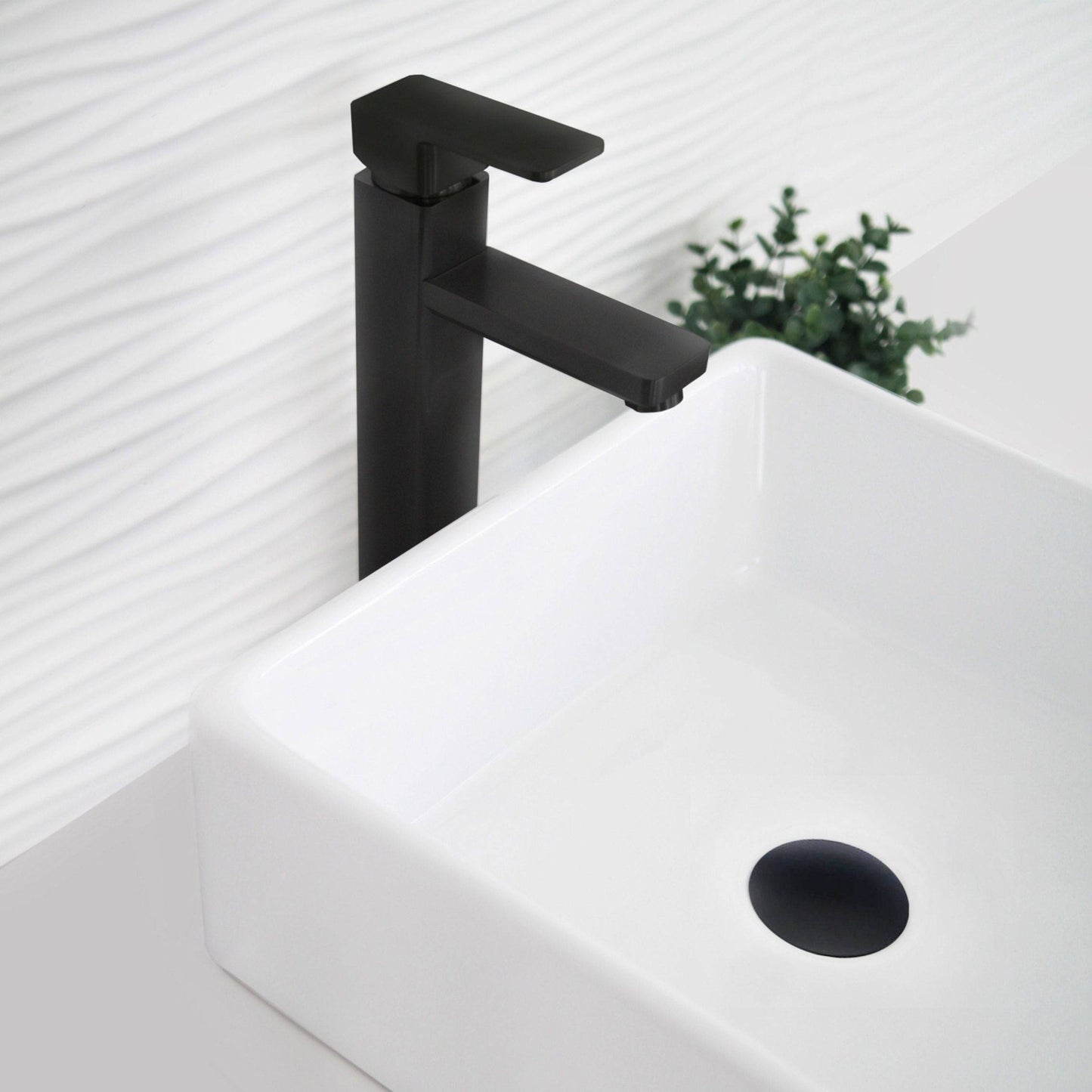 Stylish Daysi 12" Single Hole Single Handle Vessel Bathroom Faucet in Matte Black B-121N - Renoz