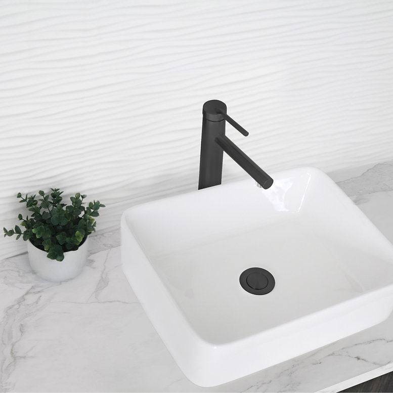 Stylish Stylish Carol Bathroom Faucet Single Handle Matte Black Finish B-123N