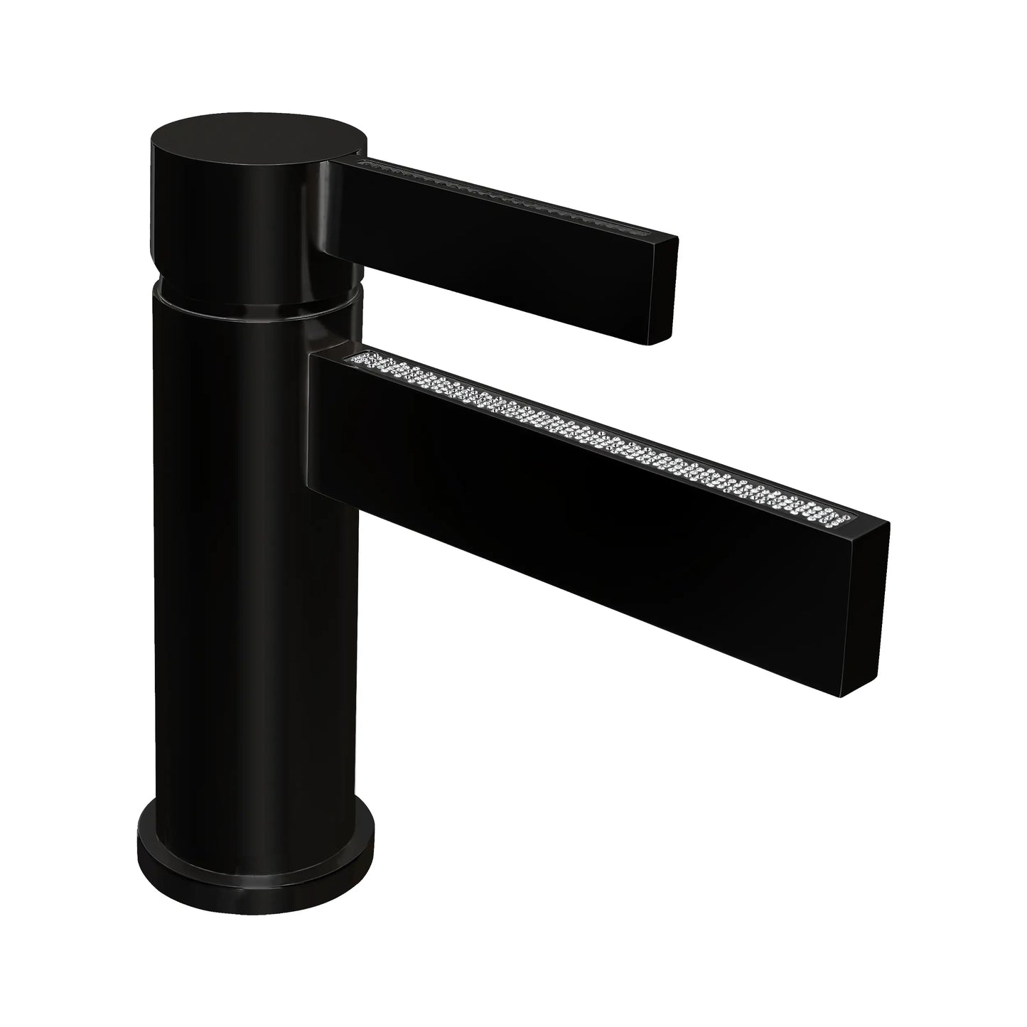 Aquadesign Products Single Hole Lav – Drain Included (Crystal Caso 500014VICI) - Matte Black